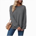 thumbnail image 7 of NOLDARES Womens Oversized Sweatshirts Fleece Sweaters Long Sleeve Crewneck Hoodies Fall Solid Color Drop Shoulder Pullovers,Dark Gray,XL, 7 of 7