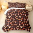 thumbnail image 2 of Homewish Vintage Fungus Plant Bed Spread Queen,Wild Mushrooms Queen Coverlet Set,Brown,Halloween Reversible,3 Pieces, 2 of 7