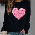 thumbnail image 2 of Chandails à Capuchon Graphiques pour Femmes Col Rond Manches Longues Imprimé Décontracté Ample Chandail Molletonné T-Shirt Blouse Hauts d'Automne, 2 of 2