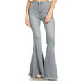 thumbnail image 1 of Jean Classique Rétro Taille Haute Long en Denim à Pattes d'Éléphant pour Femme, Gris, Grand, 1 of 5
