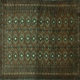 thumbnail image 1 of Ahgly Company Machine Washable Indoor Square Southwestern Turquoise Blue Country Area Rugs, 5' Square, 1 of 4