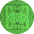 thumbnail image 1 of Ahgly Company Indoor Round Oriental Green Traditional Area Rugs, 5' Round, 1 of 4