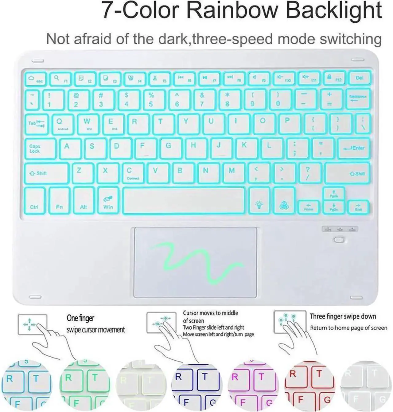 Keyboard Case for iPad Air 13 Inch M4 2026 M3 2025 M2 2024, iPad Pro 12.9 6th 2022/5th 2021/4th 2020/3rd 2018 Gen, Detachable Bluetooth Keyboard with Trackpad 7 Colors RGB Backlit, Pencil Holder