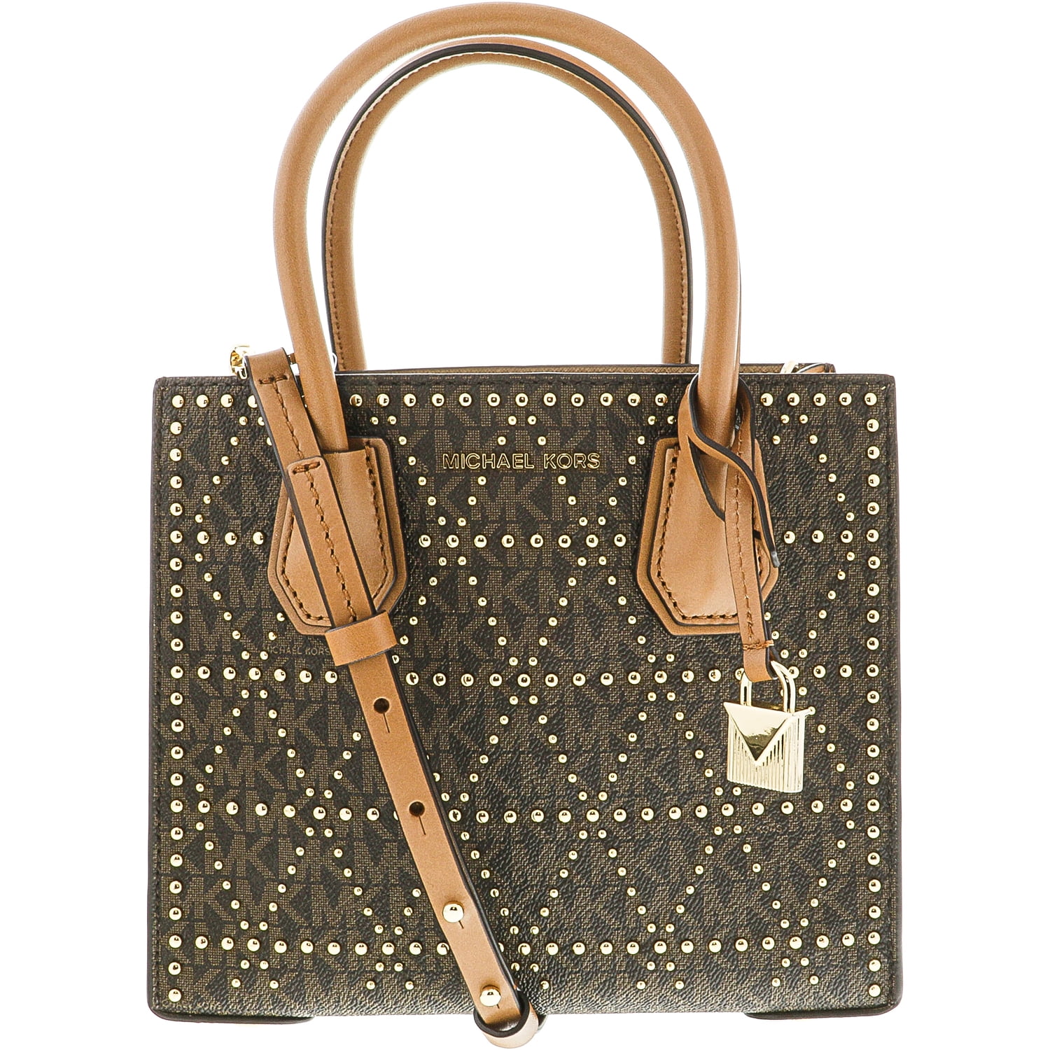 Michael Kors Women's Medium Mercer Studded Leather Shoulder Bag Top