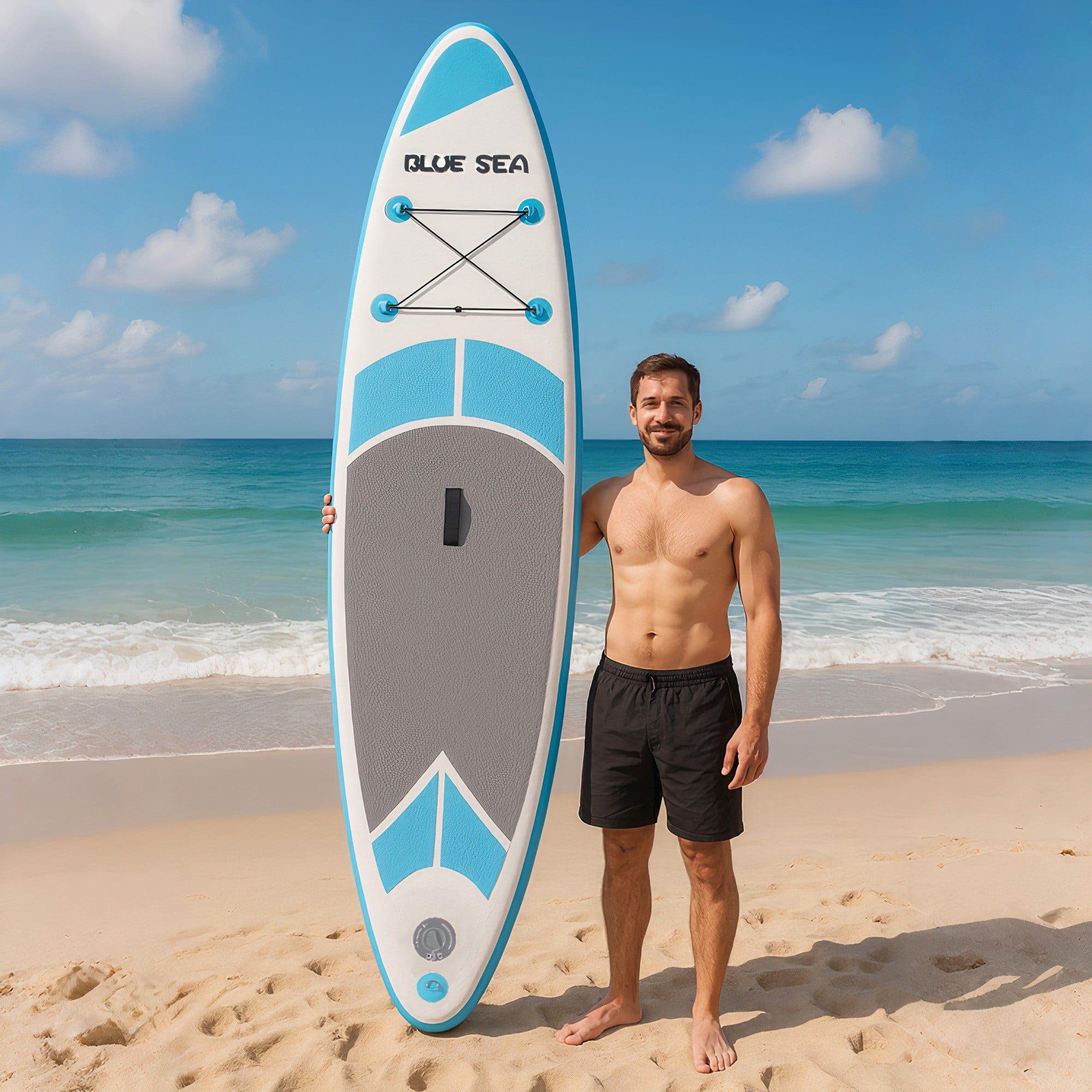 OZVMZQ 10' Inflatable Stand up Paddle Board, with Premium Accessories, Waterproof Dry Bag, Adjustable Paddle, Foldable, Durable, Lake Use, for Adult, Unisex