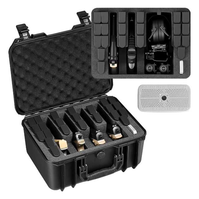 VEVOR Étui Rigide pour Pistolet, Étui Rigide Robuste pour Pistolet avec Doublure en Mousse XPE, Boîte de Rangement pour Pistolet Imperméable avec Intérieur et Poignée Personnalisables pour Pistolet, Objectifs, Appareil Photo, Équipement, Conforme TSA, 15.9x12.5x7.5 Po