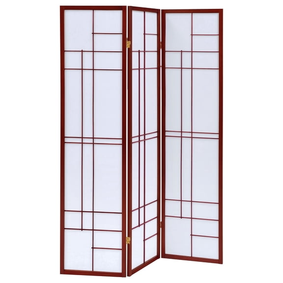 Coaster Katerina 3-Panel Room Divider Folding Shoji Screen, Cherry