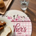 thumbnail image 3 of Happy Mother's Day Round 15 Inch Placemats Set of 4, Pink Floral Buffalo Plaid Burlap HeatResistant Non Slip Place Mats for Dining Table, Wipeable Braided Kitchen Table Mats for Housewarming, 3 of 9