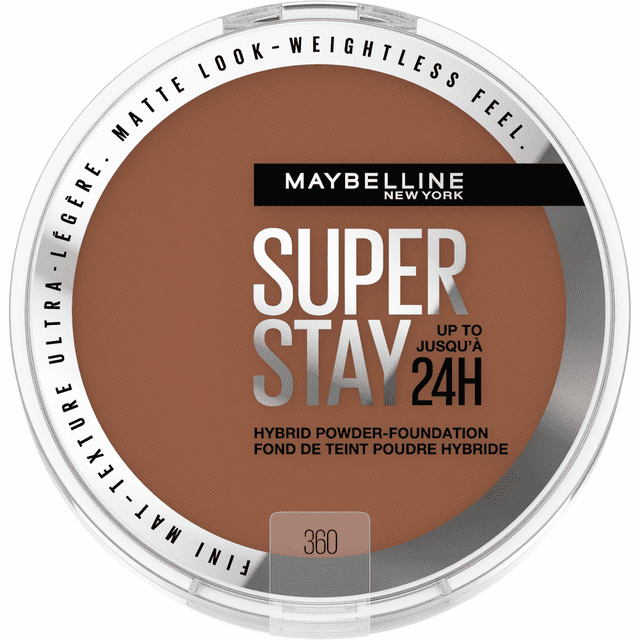 Maybelline New York Super Stay 24 Hour Hybrid Powder Foundation, Waterproof, Vegan, Mattifying, 360 ,6 g