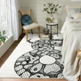 thumbnail image 2 of Hasoo Washable Area Rug for Living Room 4' x 6' Modern Indoor Rug Carpet, Beige/Black, 2 of 6