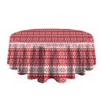 thumbnail image 5 of Red Christmas Geometric Snowflake Pattern Round Tablecloth 60"x60",Wrinkle Wipeable Table Cloth for Kitchen Dining Room Picnic Patio Party, 5 of 6