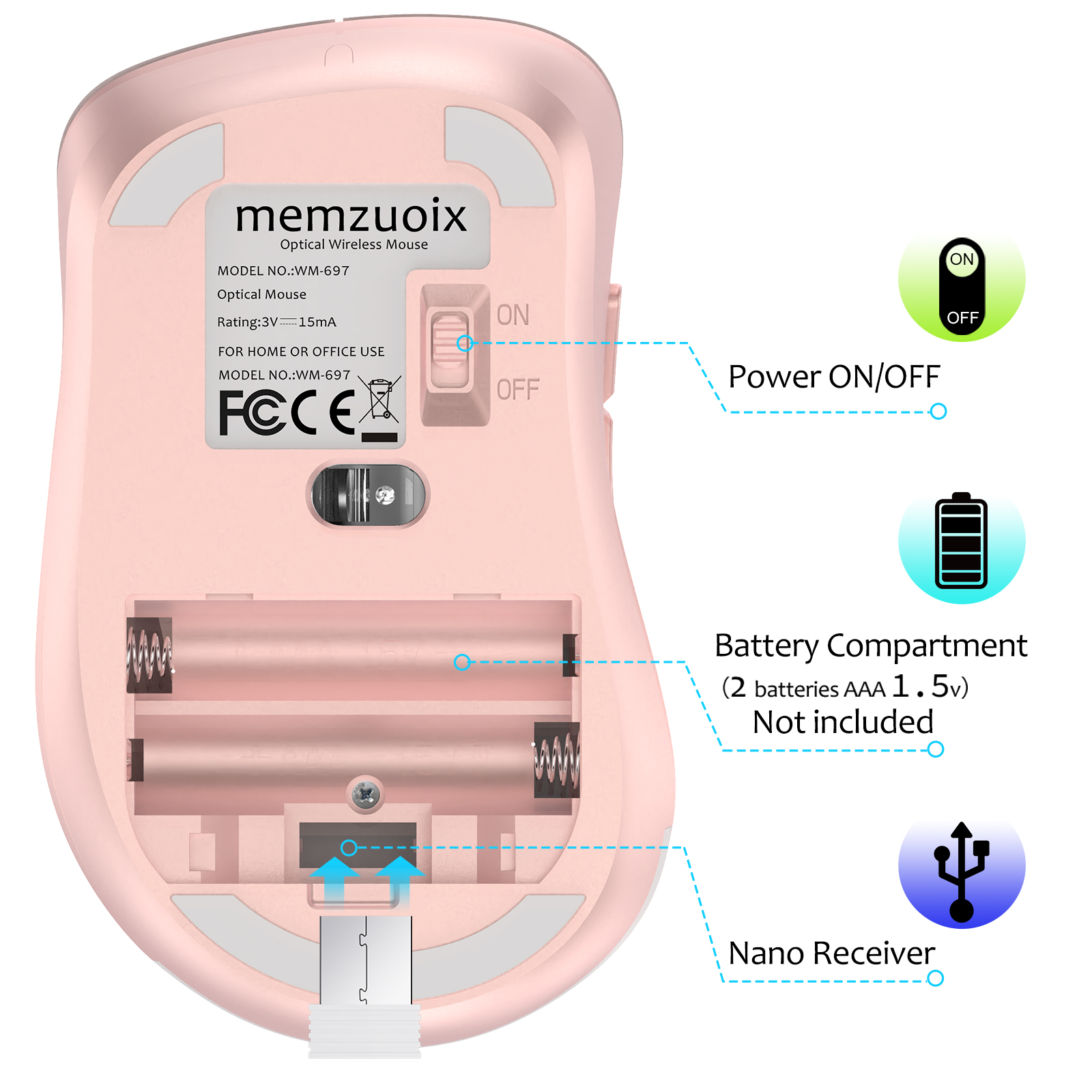 Halokin Wireless Mouse 2.4GHz Red photo 2