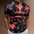 thumbnail image 3 of YUEHUA Mens Valentine's Day Polo Shirts Quick Dry Short Sleeve Heart Print Golf T Shirt Performance Moisture Wicking Casual Workout, 3 of 7