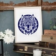 thumbnail image 2 of Mighty Wolf Drawing Template 11.8x11.8inchs Celtic Knot Pattern Wolf Head PET Painting Template Reusable Animal Theme Stencil PET Hollow Out Drawing, 2 of 9