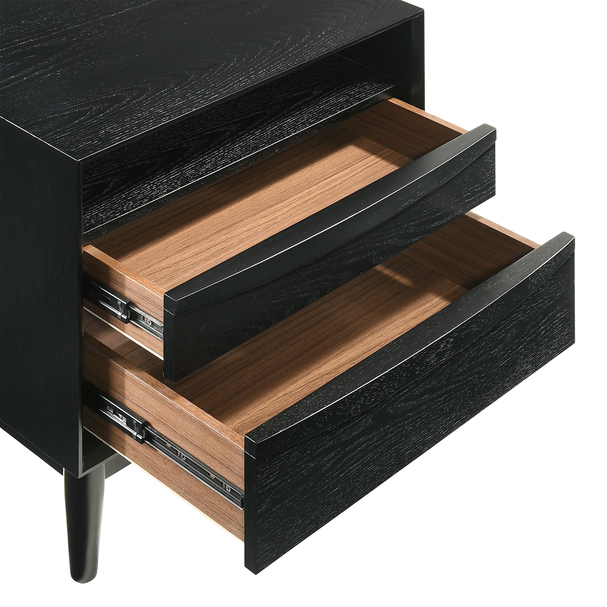 Artemio King 3 Piece Wood Bedroom Set in Black Finish