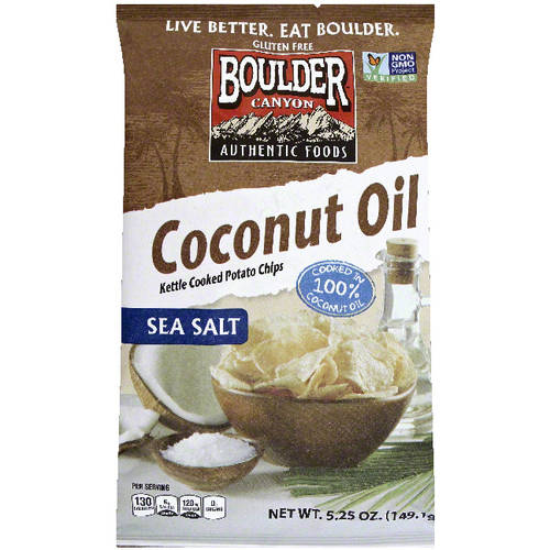 Boulder Canyon Coconut Oil Sea Salt Potato Chips, 5.25 oz, (Pack of 12
