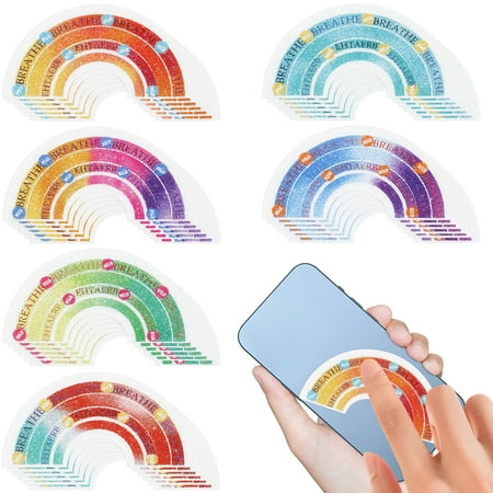 

Gpoty 36Pcs Calm Stickers Set 6 Colors Reusable Tactile Rough Textured Stickers with Strong Adhesive Backing Waterproof Sensory Stickers