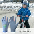 thumbnail image 2 of 1 Pair Children Winter Gloves Waterproof Sport Gloves for 3-15Y Touchscreen High Elasticity Reflective Dinosaur Pattern Outdoor Playing Ski Gloves, 2 of 8