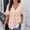 Beige, variant on Women's Summer Lace Trim Button V Neck Short Sleeve Top, Slim Fit Casual Lightweight Elegant Blouse Tee Green XL