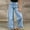 *Blue, variant on Women's High Waisted Wide Leg Jeans,Casual Cropped Denim Pants with Ruff Hem Black,Women's Plus XL