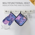 thumbnail image 4 of Yayeee Oven Mitts and Pot Holder Set of 4 Heat Resistant Kitchen Gloves Baking Hot Pad, Cat Walking in Street, 4 of 5