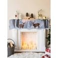 thumbnail image 2 of Christmas Mantel Scarf Fireplace Decorations for Living Room, Winter Elk Snowy Forest Sunset Natural Scenery Fireplace Mantel Scarf Cover Runner for Halloween/Thanksgiving/Christmas Decor 60"x17", 2 of 6