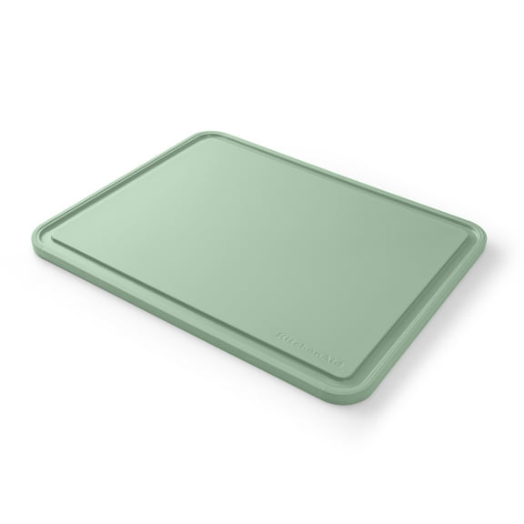 KitchenAid Classic Plastic Cutting Board with Trench, Non-Slip Edges, Dishwasher Safe, 11x14, Pistachio