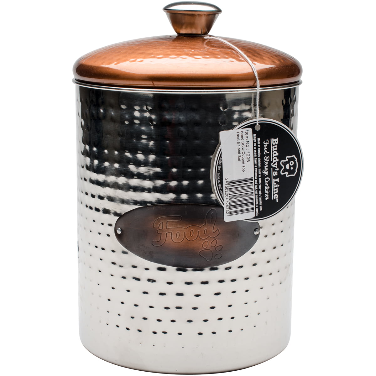Buddys Line Hammered Stainless Steel & Copper Top Treat Jar 16 oz 