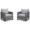 thumbnail image 5 of PARKWELL Wicker Patio Chairs Set of 2,Outdoor Rattan Chairs with Cushion,Porch Balcony Seating Furniture Set 350lb,Gray, 5 of 8
