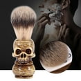 thumbnail image 2 of Mens Grooming Tool Makeup Skull Head Barber Salon Beard Shaving Brush, 2 of 8