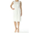 thumbnail image 2 of MAISON JULES $129 Womens New 1344 Ivory Eyelet Lace Sheath Dress 4 B+B, 2 of 3