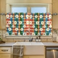 thumbnail image 2 of Yayeee Kitchen Curtains Tier Set of 2 Light Filtering 57"x24" Over Sink Window Panels, Green Checkered Daisy, 2 of 7