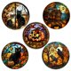thumbnail image 2 of Pegatinas teñidas de Halloween para ventana de vidrio, pegatina de pared de PVC de Castillo de terror colorido, película decorativa sin pegamento, decoración de fiesta, 2 of 4