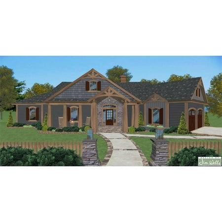 The House Designers: THD-7272 Builder-Ready Blueprints to Build a Small Craftsman Ranch House Plan with Slab Foundation (5 Printed Sets)