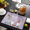 thumbnail image 3 of Happy Easter Placemats Set of 4, Cute Gnomes Eggs Spring Daisy Flowers Purple Placemats for Dining Table, Place Mats for Kitchen Tabletop, Waterproof Wipeable Dining Table Mats Set, 3 of 9