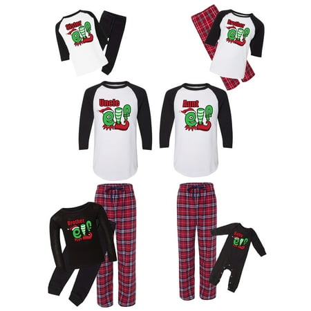 

Awkward Styles Matching Christmas Pajamas Set Red Santa Squad Elfs Family Sleepwear