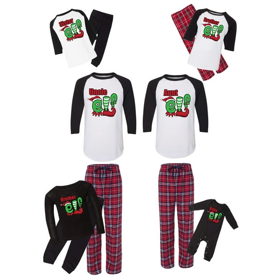Awkward Styles Matching Christmas Pajamas Set Red Santa Squad Elfs Family Sleepwear
