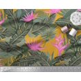 thumbnail image 2 of Soimoi Velvet Fabric Floral & Leaves Tropical Print Sewing Fabric Yard 58 Inch Wide, 2 of 3