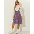 thumbnail image 4 of DARING DIVA Women's Tartan Pinafore Plaid Midi Suspender Skirt S Purple, 4 of 6