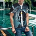 thumbnail image 6 of Lsque Moon Wolf Warrior Pattern Mens Polo Golf Shirts Funny Graphics Shorts Sleeve Button Shirts Baseball T-shirt-4X-Large, 6 of 7