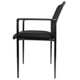 Black Mesh Gray Fabric Stackable Guest Arm Chair