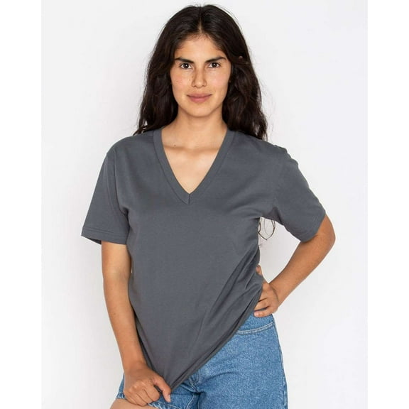Los Angeles Apparel USA-Made Fine Jersey V-Neck T-Shirt