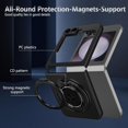 thumbnail image 6 of Magnetic Case for Samsung Galaxy Z Flip 6 Case with Kickstand & Ring Holder, [Compatible with MagSafe Charging] Slim Ultra PC Back Scratch-Resistant Military Grade Shockproof Case,Black, 6 of 14