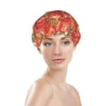 thumbnail image 3 of Kdxio Strawberry Print Shower Cap for Women,Elastic and Reusable,Double Waterproof Layers Bathing Hat, 3 of 9