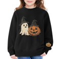thumbnail image 2 of EnJoCho Little Girls Crewneck Pullover, Soft Cotton Long Sleeve Graphic, Fashion Oversized Sweatshirt for Halloween Trick-or-Treating Outdoor Casual Daily Wear, 2 of 7