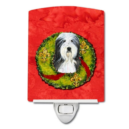 

Bearded Collie Cristmas Wreath Ceramic Night Light