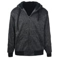thumbnail image 1 of gary com Marled Sudaderas con capucha de forro polar con forro Sherpa de peso pesado para hombres, cremallera completa, tallas grandes, sudaderas grandes y altas, chaquetas 5XL carbón, 1 of 5