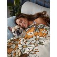 thumbnail image 4 of Twin Flat Sheet Only Thanksgiving Fall Bow Pumpkins Soft Microfiber Cooling Bedding Sheets Farm Daisy Floral Flat Bed Sheet, 4 of 9