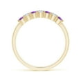 thumbnail image 2 of ANGARA Natural Half Eternity Seven Stone Amethyst and Diamond Wedding Ring in 14K Yellow Gold for Women (Size-2.5mm) | February Birthstone, Anniversary, Jewelry Gift for Women | Natural Amethyst Ring, 2 of 9