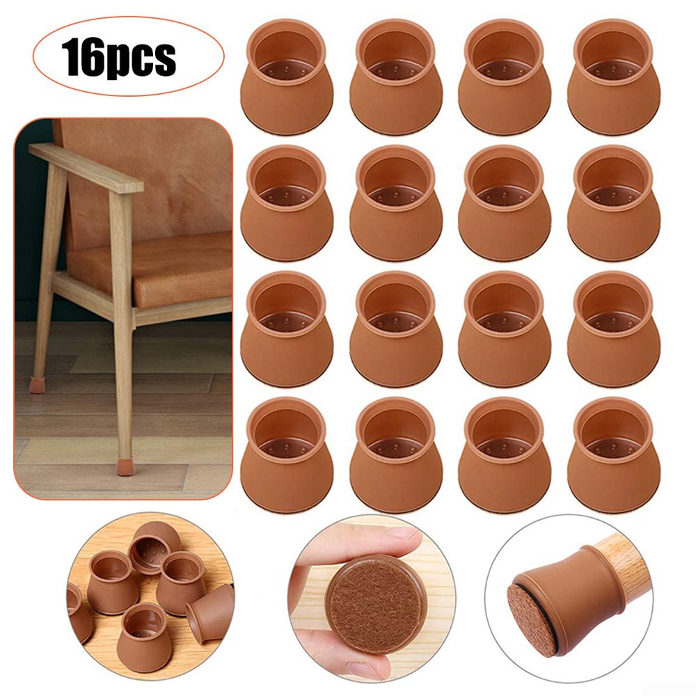 16pcs Chair Leg Silicone Cap Pad Furniture Table Feet Cover Wood Floor